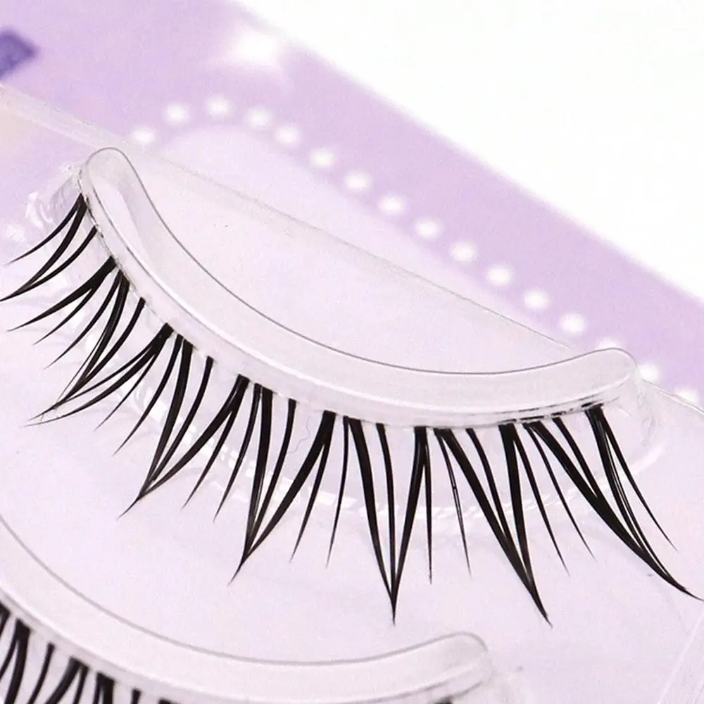 5 Pairs Natural Look Fox Eye Lashes Fluffy Look Like Individual Cluster Wispy Eyelashes Clear Band False Eyelashes Women