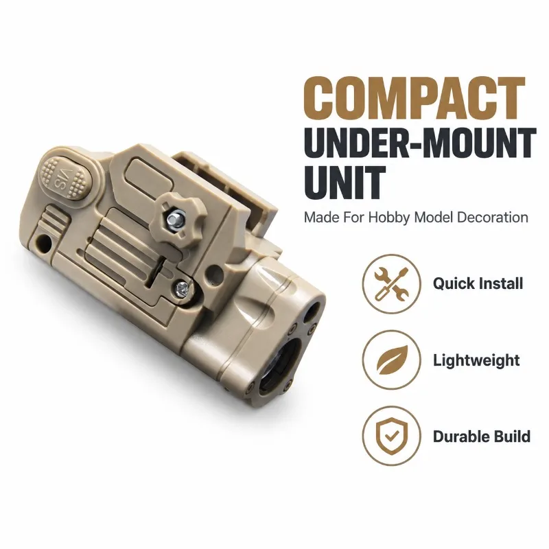 Hobby Model Under‑mount Dual‑light Component, Sand Tone Torch Module with Built‑in Beam Indicator Unit