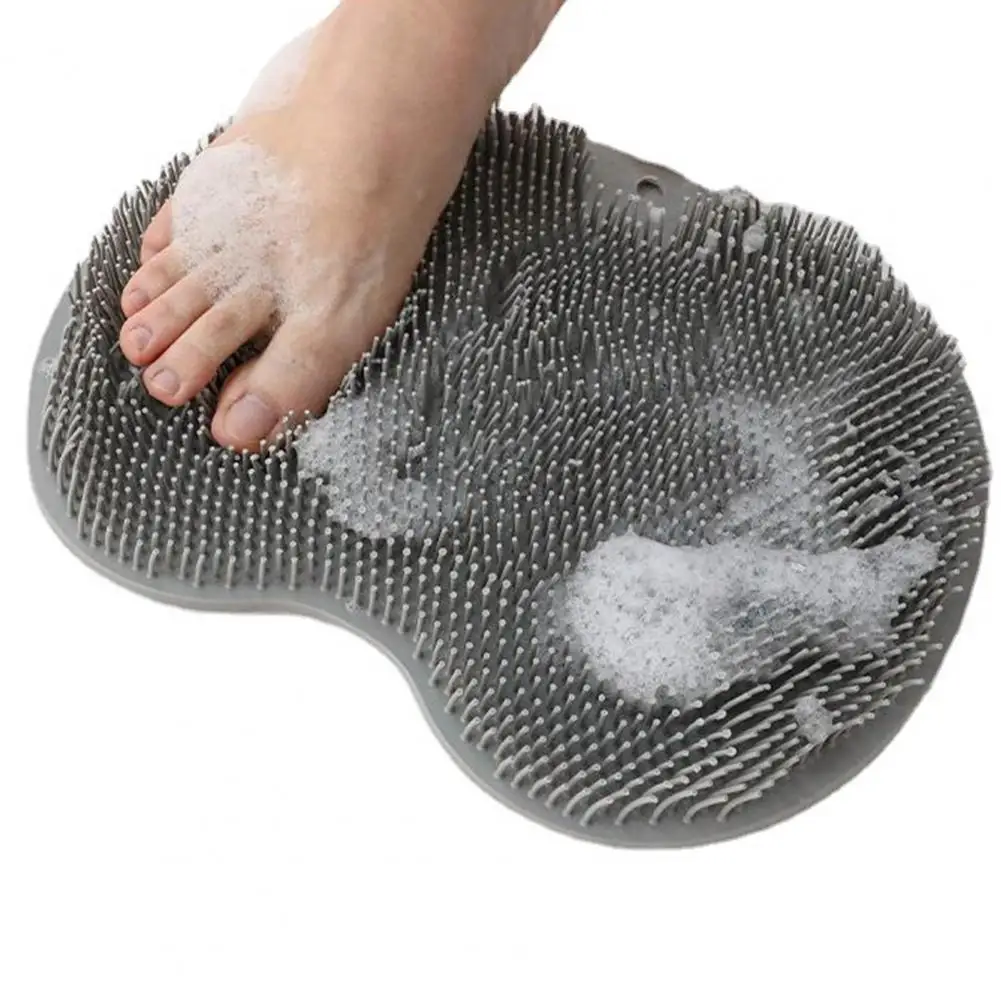 Shower Foot Massager Non-Slip Mat Multifunction Suction Cup Design Bath Massage Brush Silicone Rub Back Exfoliating Bath Supply