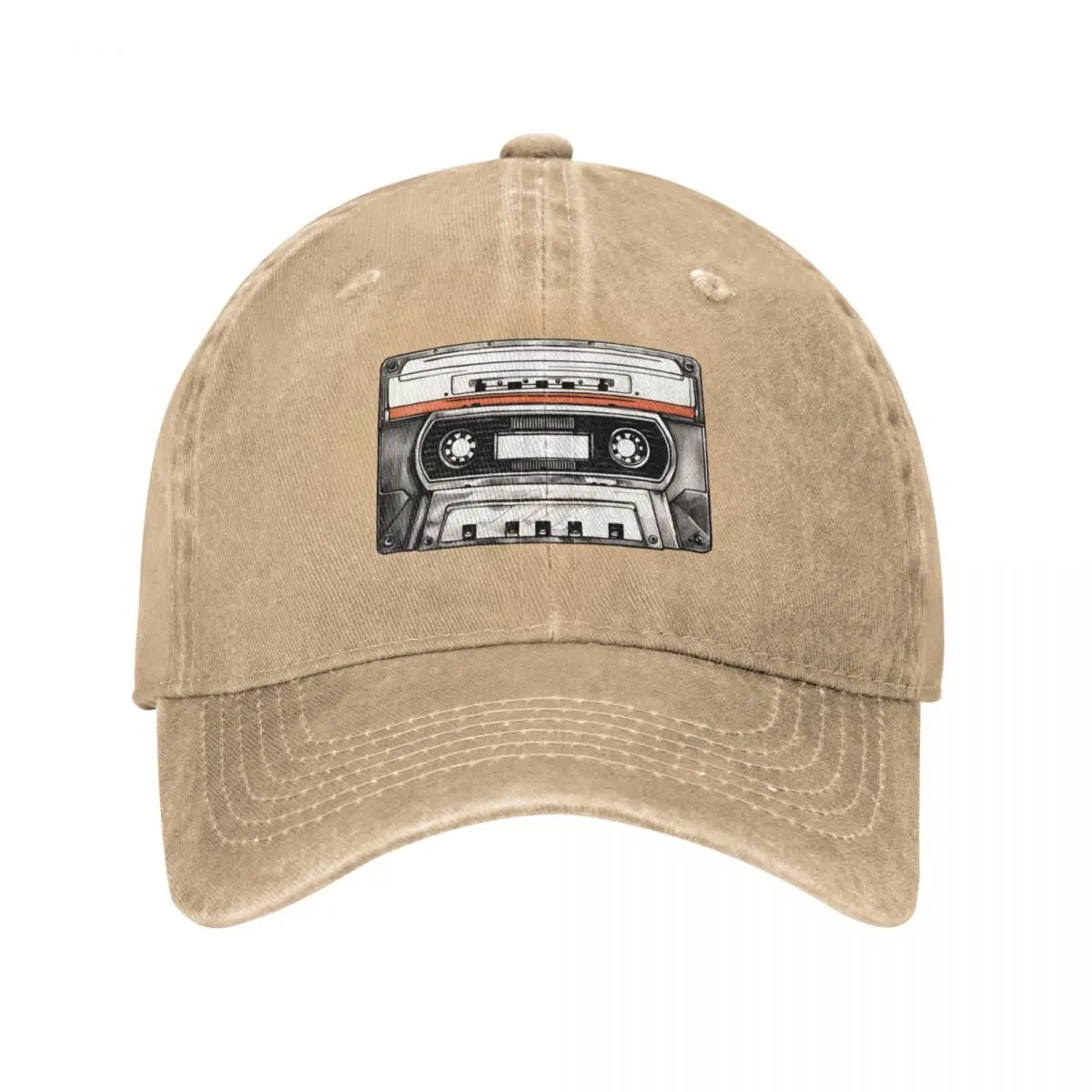 Vintage music cassette - tape - MC - drawn Baseball Cap Hat Baseball Cap funny hat Fishing cap Mens Caps Women's