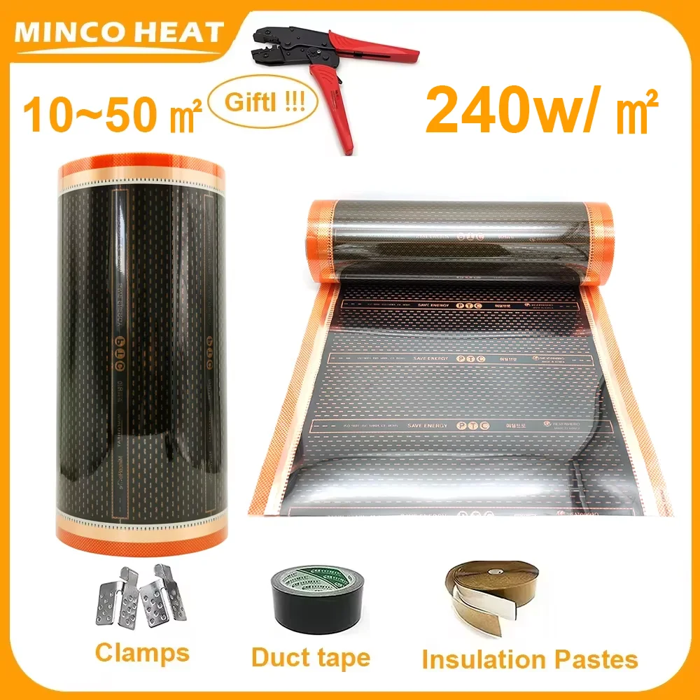 Minco Heat 240w/ ㎡ 10~50 ㎡ Оранжевые комплекты графеновой нагревательной пленки PTC для экономии энергии для электрической системы пленки для подогрева пола Minco Heat 240w/ ㎡ 10~50 ㎡ Оранжевые комплекты графеновой нагревательной пленки PTC для экономии энергии для электрической системы пленки для подогрева пола