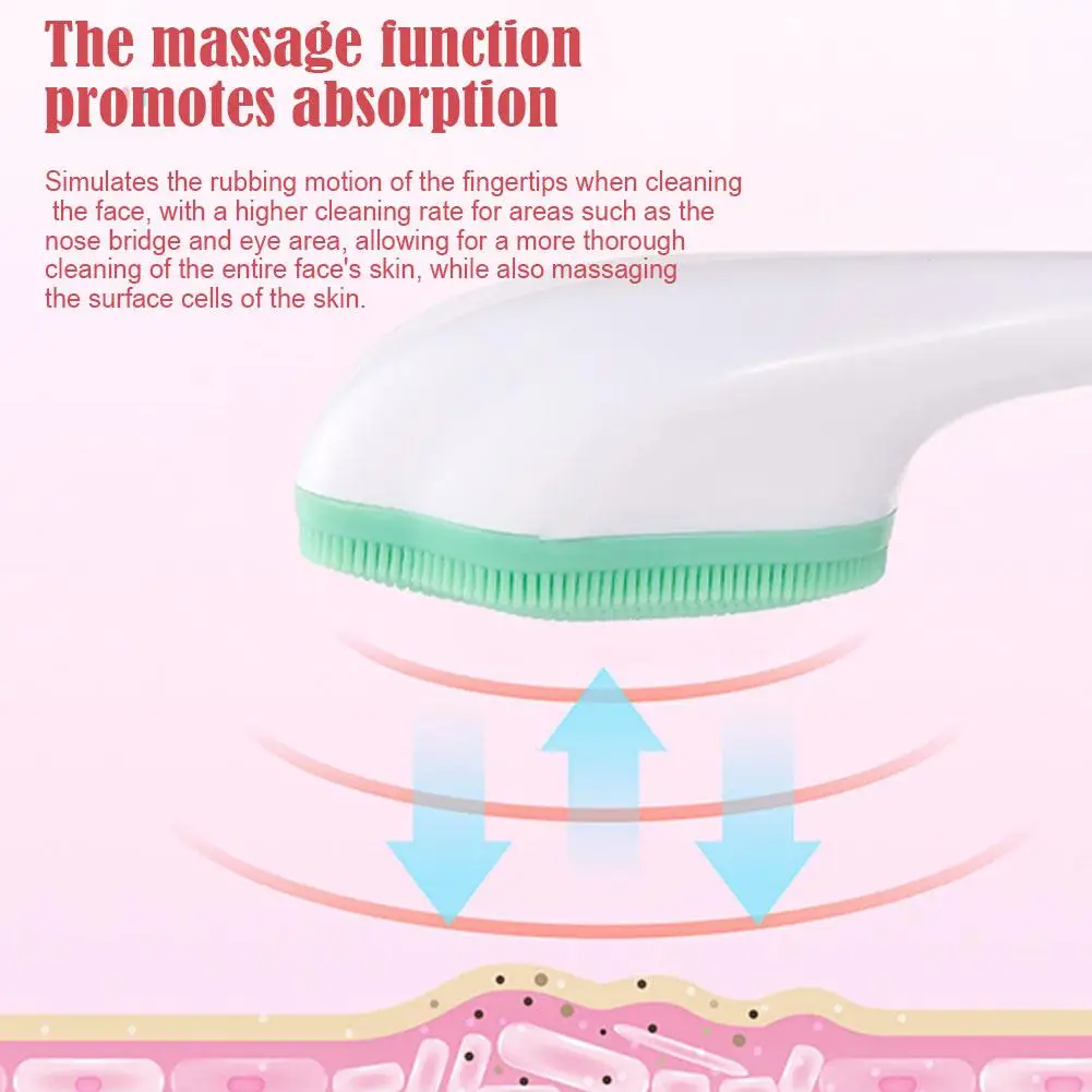 Silikon-Gesichtsbürste und Peeling-Bürste - Gesichtsreinigungsbürste für Mitesser, Akne, Poren, Tiefenreinigungsbürste für die Hautpflege – Detail 15