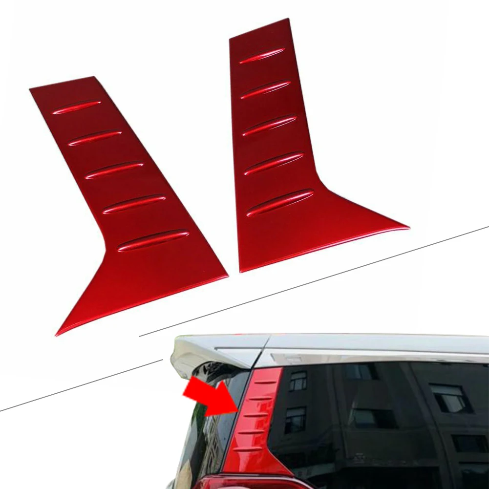 2Pcs Car C-Pillar Molding Cover Trims Red ABS For Toyota Alphard Vellfire 2016 2017 2018 2019