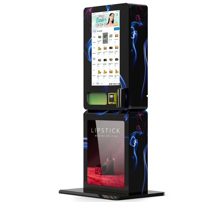 Age verification automatic with card reader touch screen vending machine