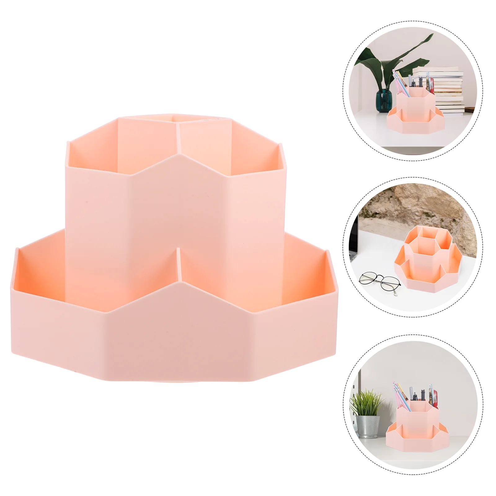 

360° Rotating Pen Holder Multi-Function Desktop Organizer For Makeup Brushes Pencil Storage Pp Material Wear-Resistant Desk