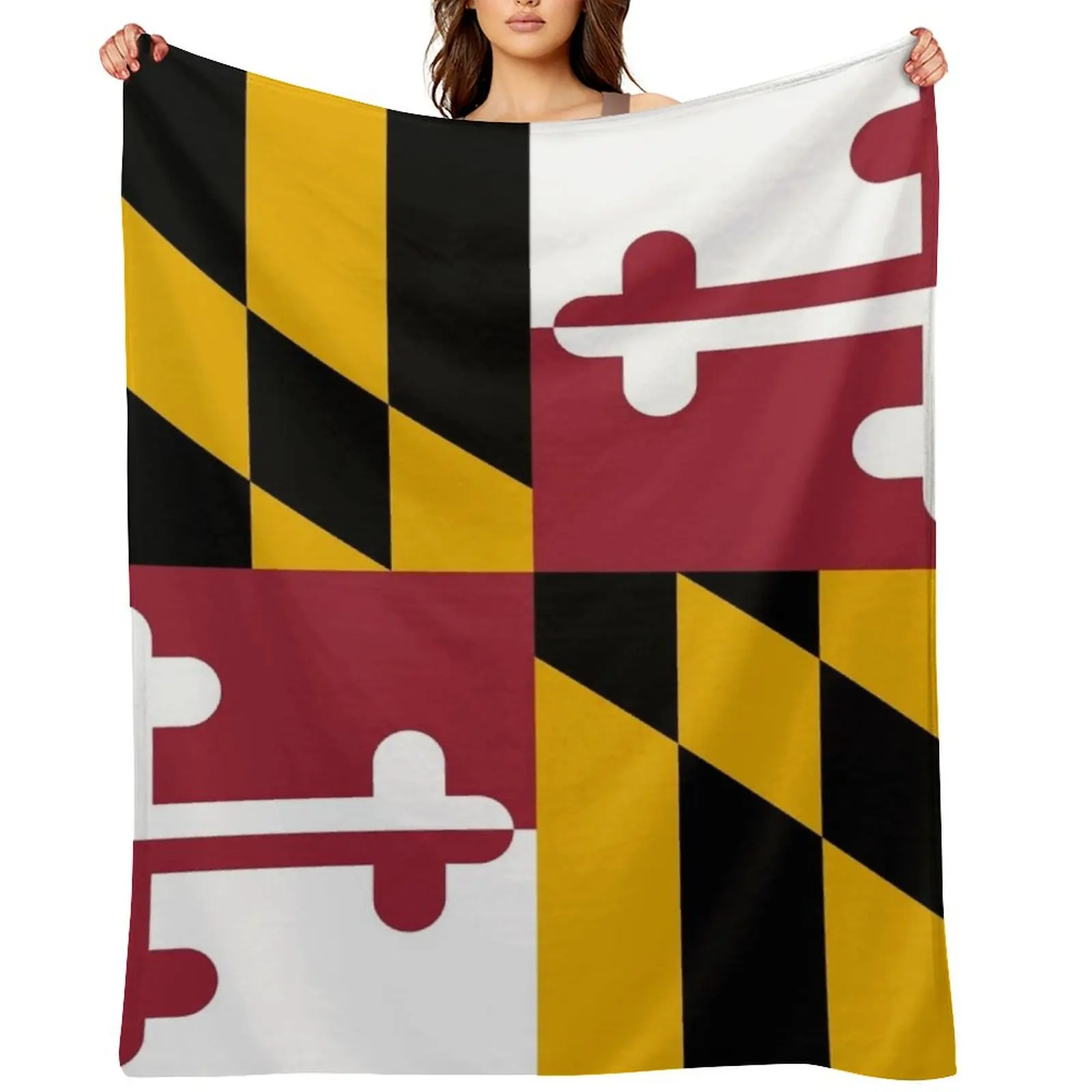 

Maryland Flag Throw Blanket Vintage funny gift bed plaid Sofa Throw Blankets