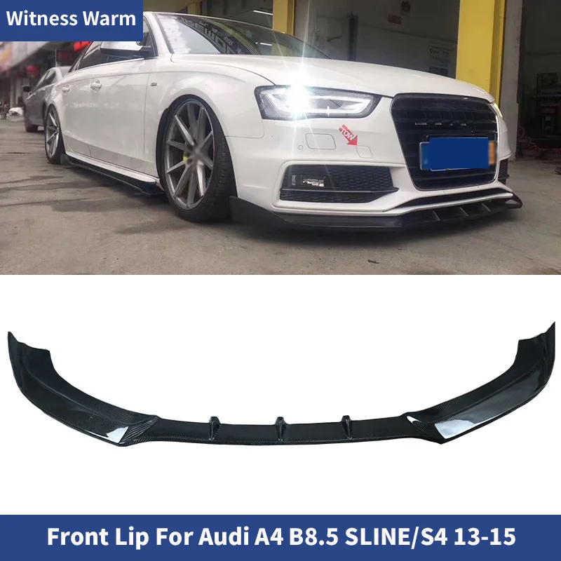 Car-styling Carbon Fiber Auto Racing Front Bumper Lip Spoiler for Audi A4 B8.5 Sline Sport and S4 Bumper 2013 - 2015