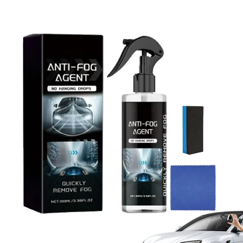 

Car Glass Anti-Fog Agent 100ml Car Glass Cleaner With Towel And Sponge Car Defogger Car Glass Cleaner Rainproof Agent Windshield