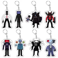 Anime Skibidi Toilet Acrylic Keychain Cameraman TV Man Titan Speakerman Cosplay Figure Bag Key Chain Pendant Collection Gift