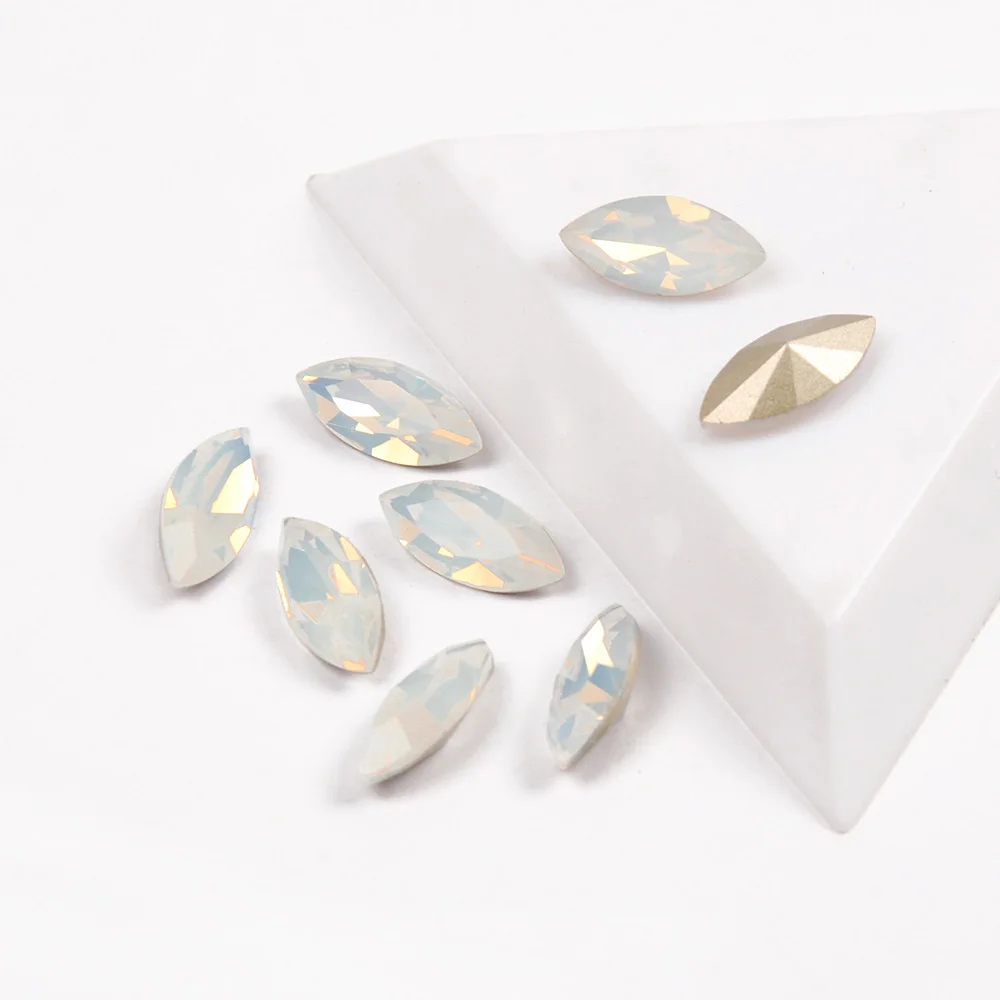 Weißer Opal Nähen auf ausgefallene Strass steine, DIY Näh zubehör, Zubehör Dekoration Glasperlen, Pointback-Kristalle für Kleidungs stück – Detail 10