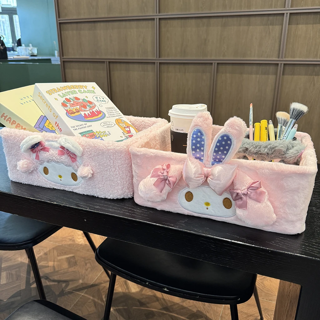 Sanrio My Melody Sweet Piano pluche opbergdoos, kantoor desktop rommel sorteerdoos, studentenflat briefpapier opbergdoos
