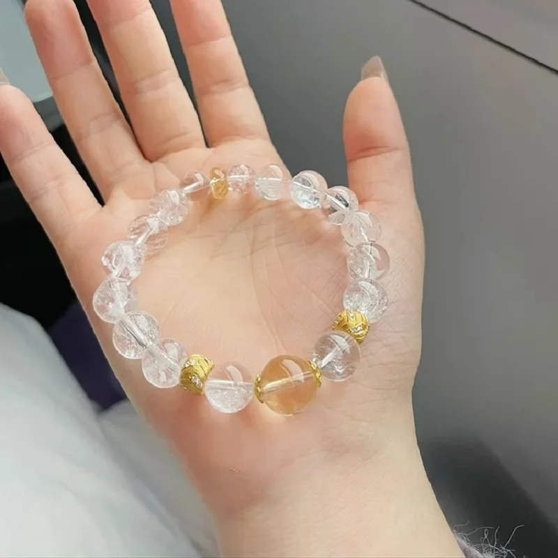 

Natural White Crystal, Citrine Bracelet, Women's Light Luxury Bracelet, Niche, Jewelry, Gifts