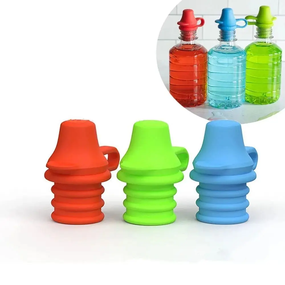 

No Spill Silicone Bottle Top Spout Flow Control Leak Proof Drinking Tube Portable Adapter Bottle Replacement Lid Water Cup Tool