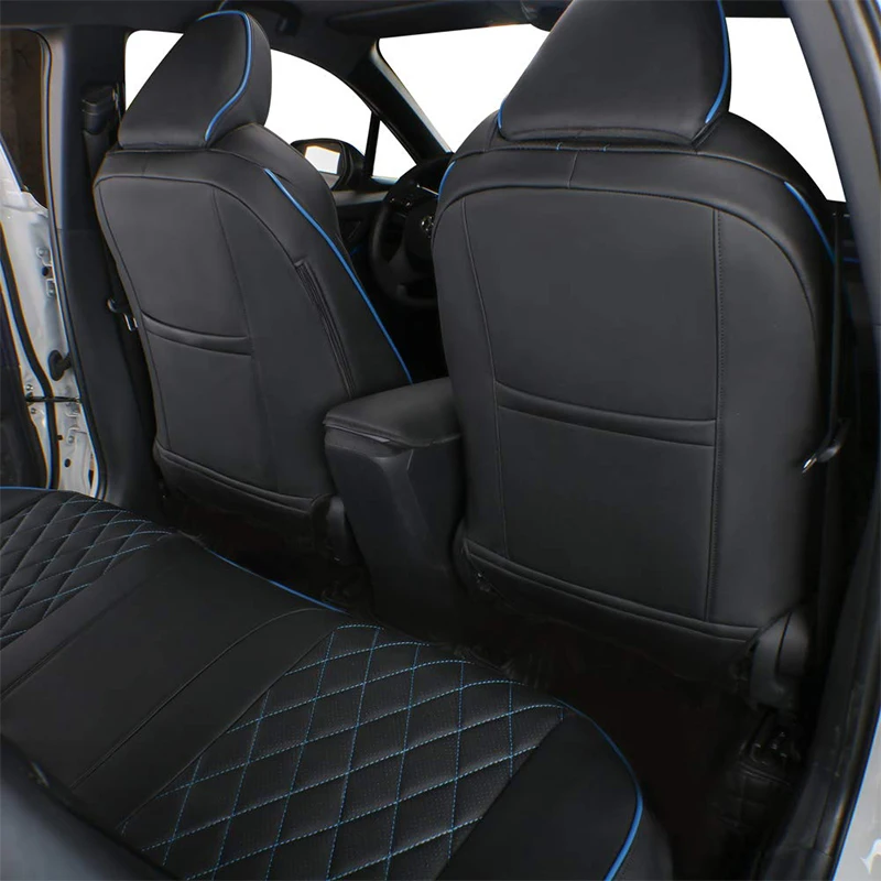 Custom Fit Car Accessories Seat Covers 5 Seats Leather for 2015-2022 Chevrolet Colorado Crew Cab LT Z71 ZR2 WT(Work Truck) Chevy