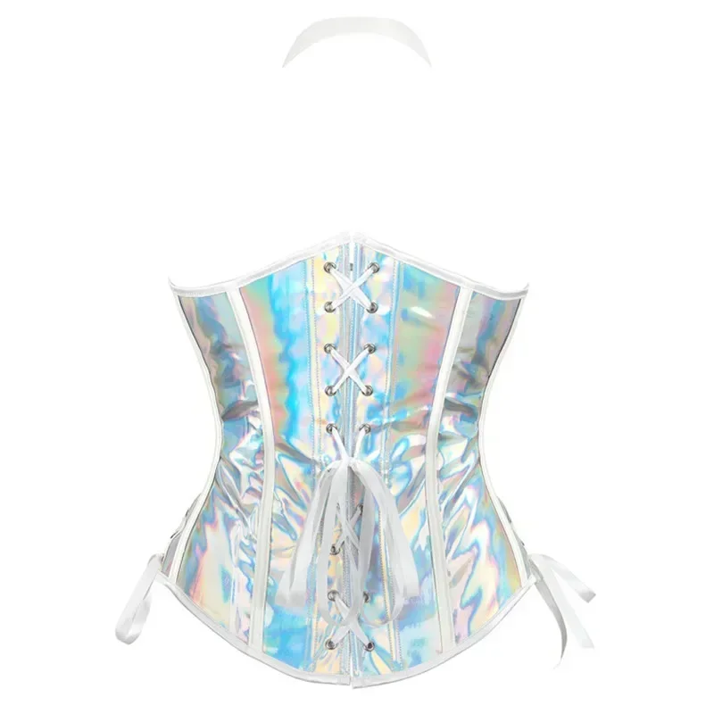 مشد علوي من الجلد مع أشرطة للنساء على الطراز القوطي مشد للخصر بوستير سترة Steampunk كورسيليه مقاس كبير كورسيه مثير #6