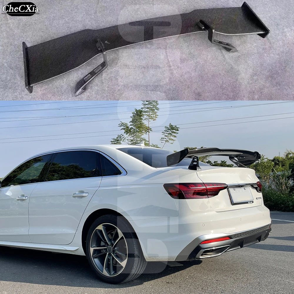 

Fiberglass Material Rear Spoiler Suitable For Audi A4 S4 RS4 Carbon Fiber Car Trunk Lid Tail Wing 2017 18 19 20 21 22 23 2024