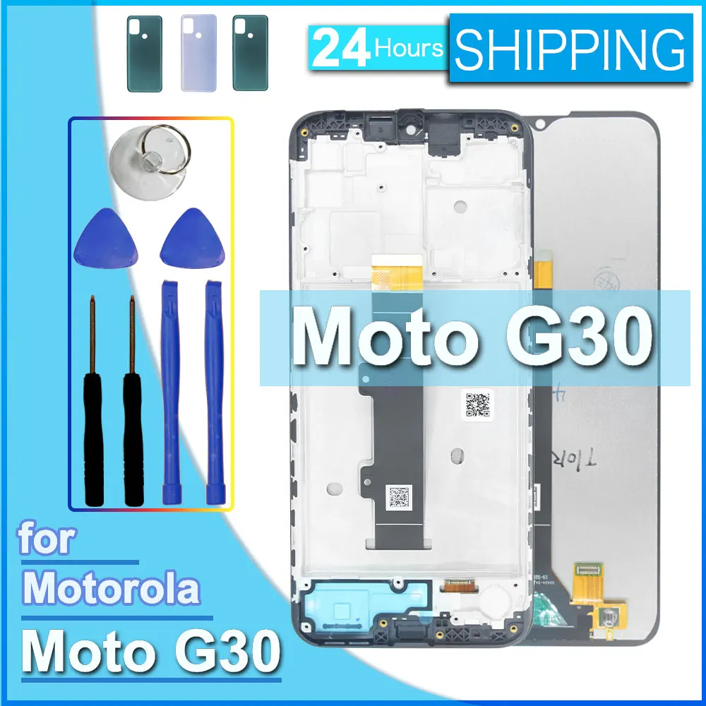 LCD for Motorola Moto G30 LCD Display Touch Screen Digiziter Assembly Replacement for Moto G30 2021 XT2129-1 LCD with Frame