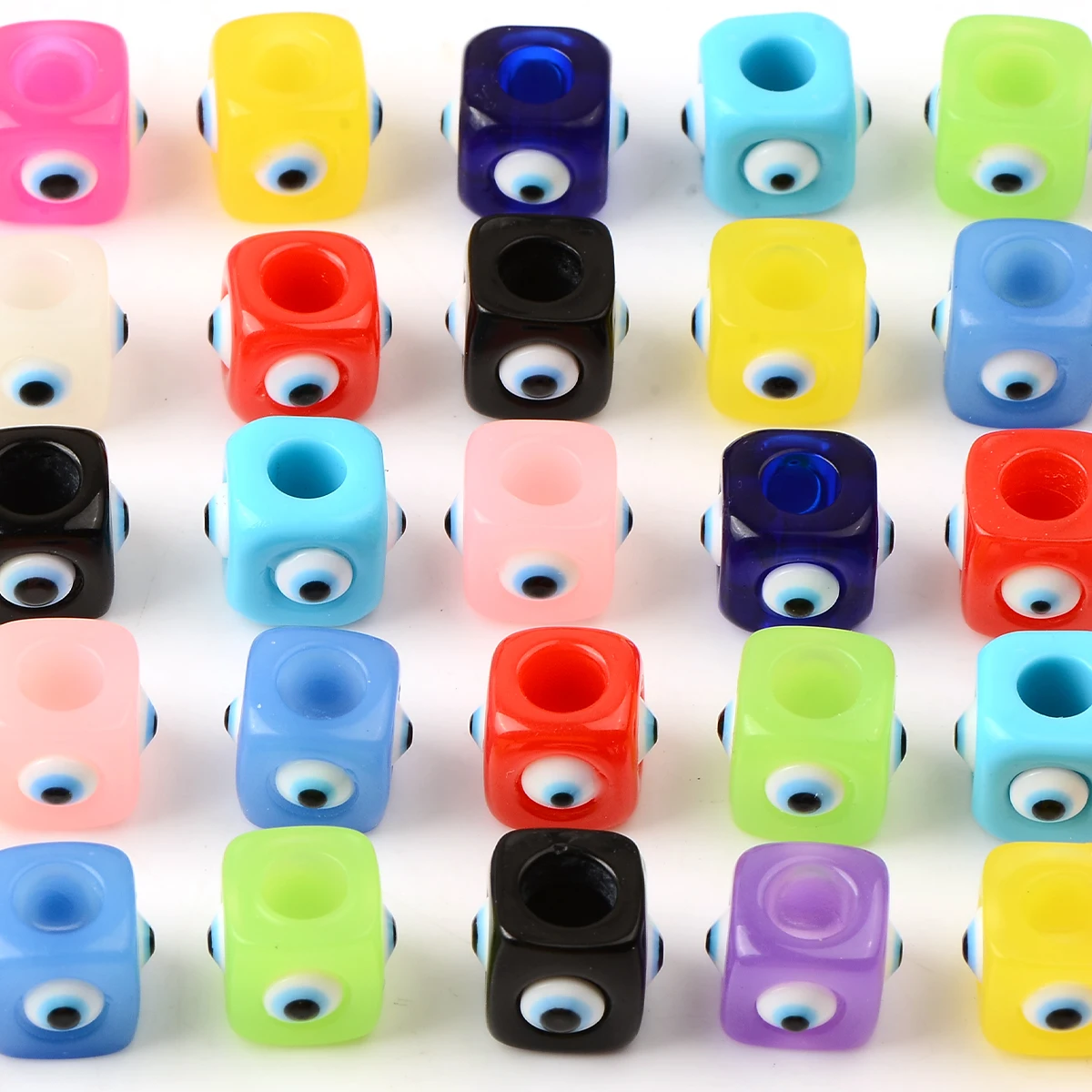 10pcs Colorful Evil Eye Acrylic Beads for Jewelry Making Spacer Charms Beads For You DIY Key Chain Phone Chain Ornament