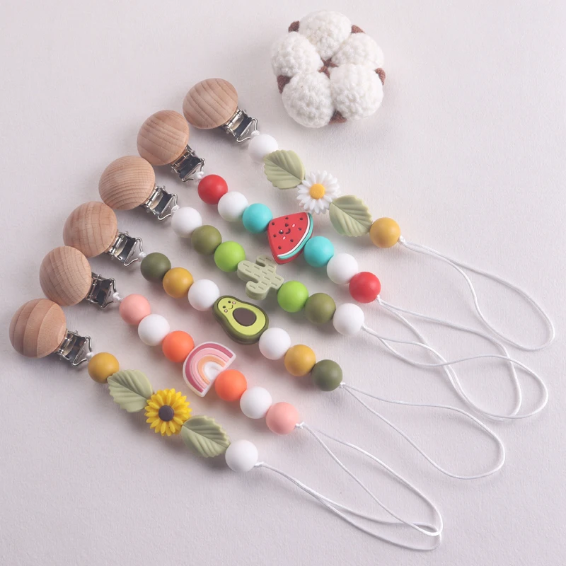 

Baby Soother Plastic Pacifier Clip Animal Cartoon Silicone Dummy Holder Chain For Baby Nipple Chain Nursing Chew Toy Shower Gift