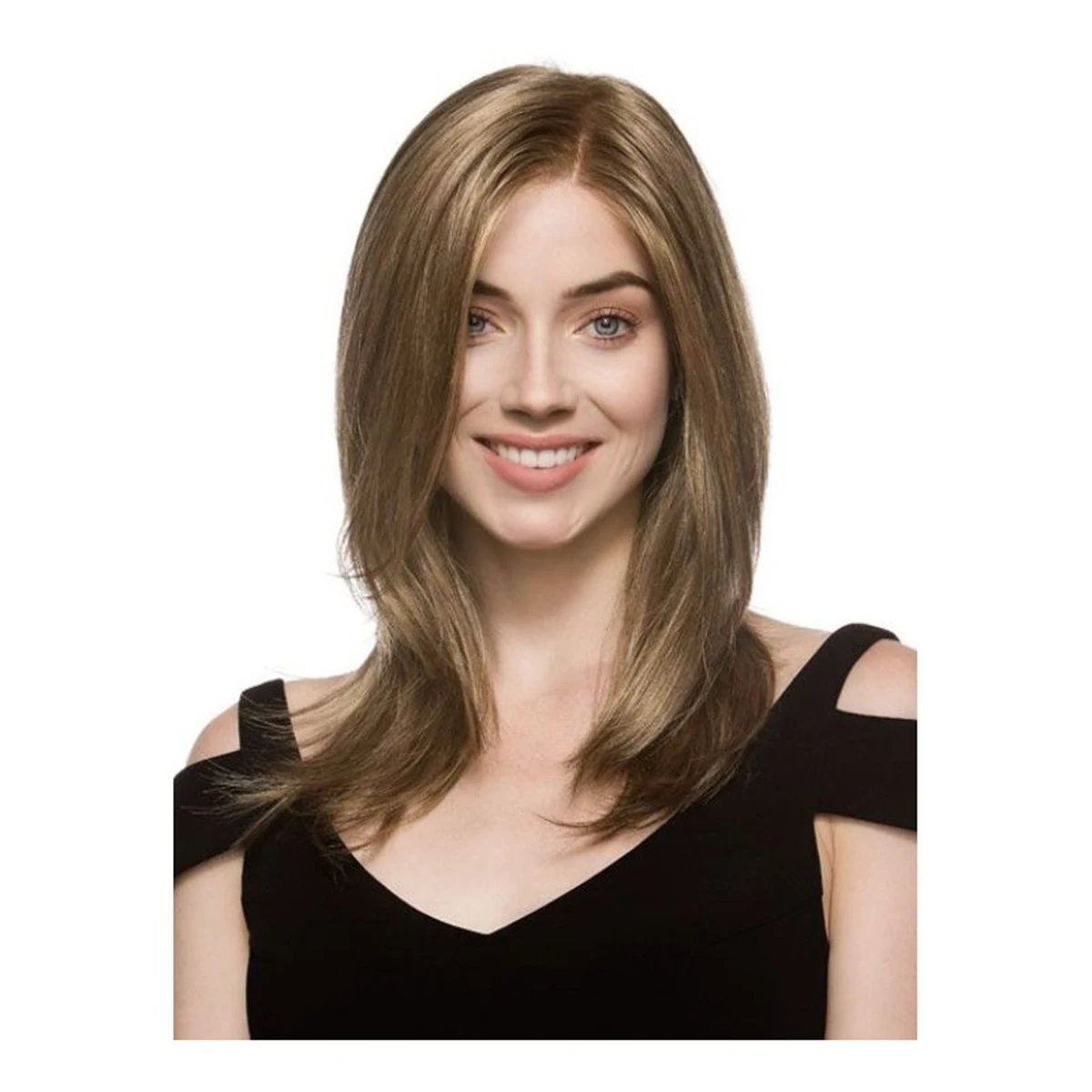 Mid-Length Light Blonde Synthetic Fiber Wig for Women  Layered, Inward Curl at Collarbone Perfect for Everyday & Cosplay