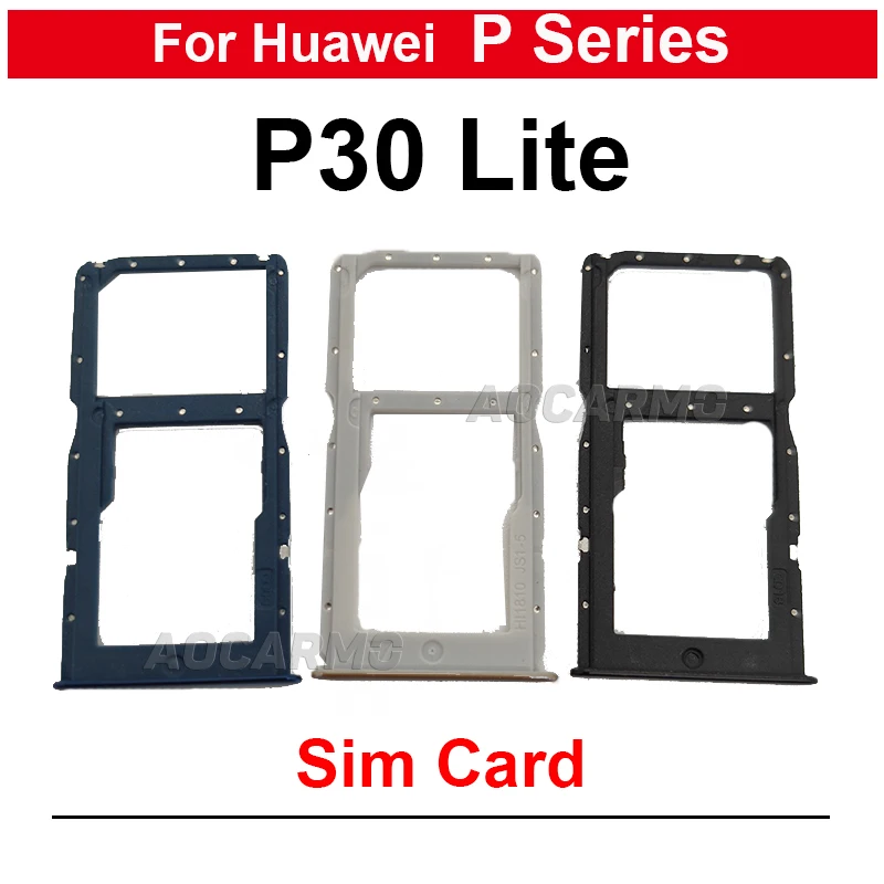 1Pcs For Huawei P30 Lite P30Lite SIM Card Tray Slot Holder Replacement Parts Blue Black