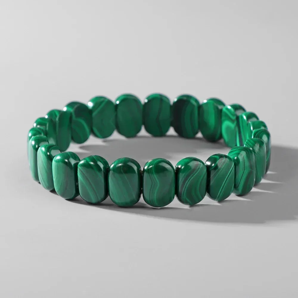 Echte Natürliche Malachit Perlen Armbänder Für Frauen Männer Edelstein Quadratischen Stein 5A Hohe Qualität Grün Malachit Elastische Armband – Detail 7