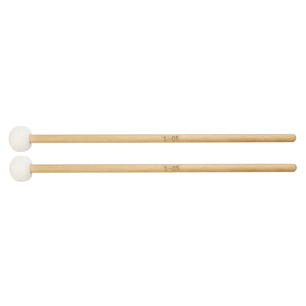 1Pair Felt Drum Mallets Drumsticks Solid Wood Handle Drum Sticks Timpani Snare Drum Percussion Instrument Parts & Accessories