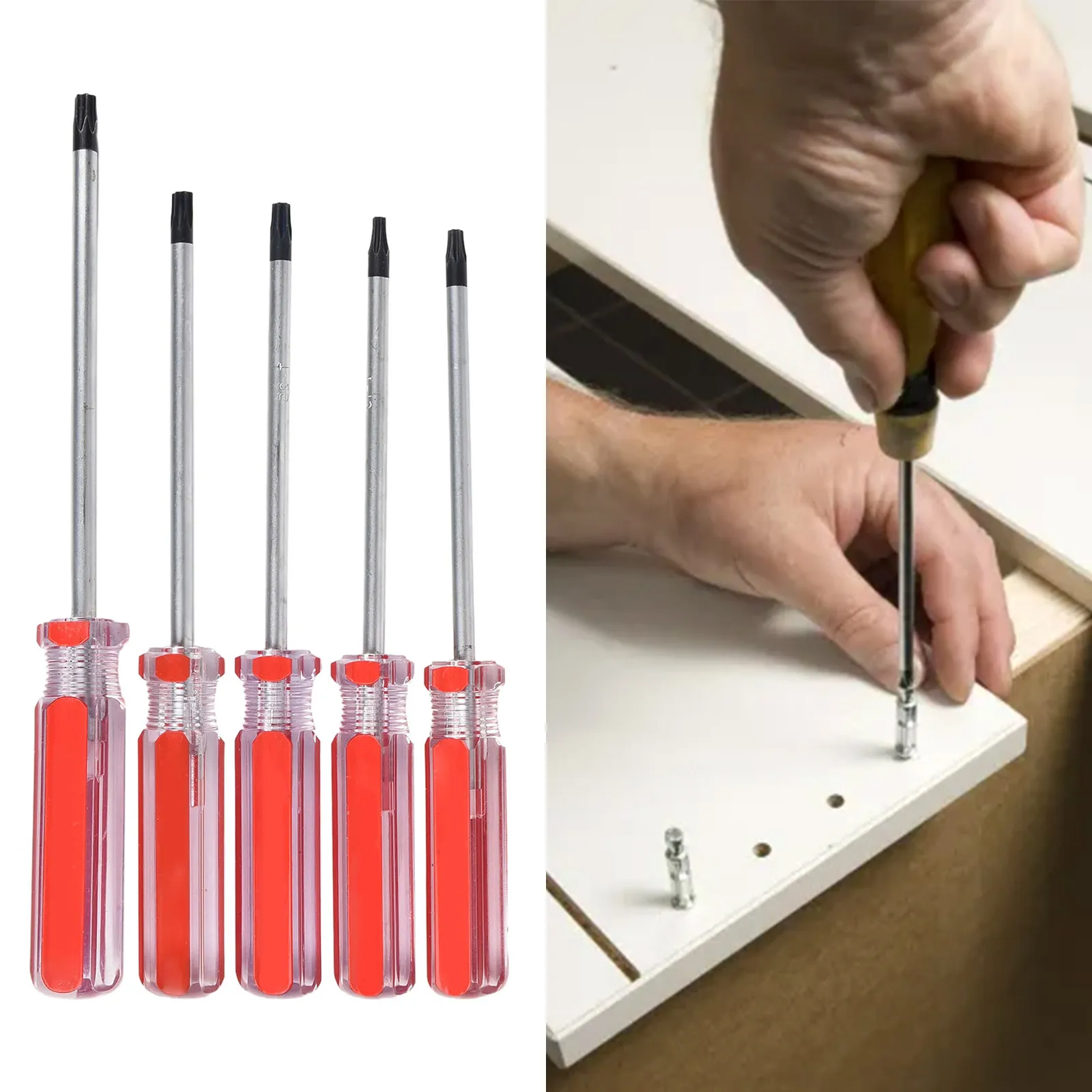 5pcs Torx Screwdriver Set Magnetic Torx Star Bit Driver Security Screwdriver Screw Driver Repairing Opening Tool T15 T20 T25 T27