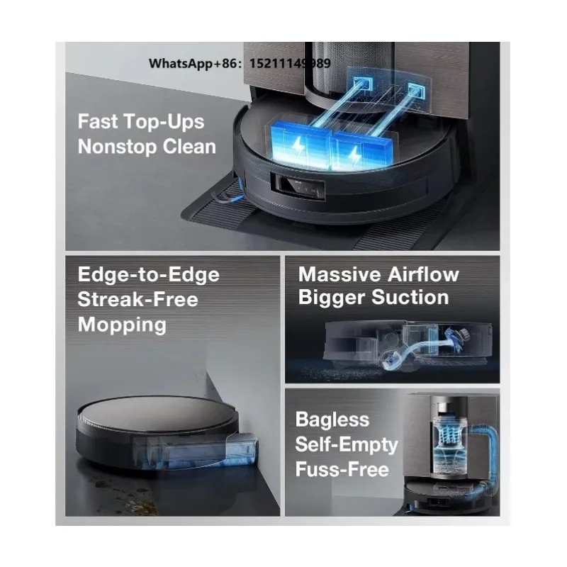 Vacuum with 19500Pa Power Suction Robot Vacuum Cleaner