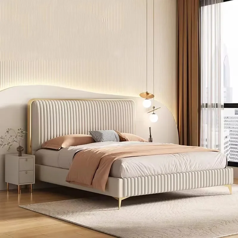 

Low Price Luxury Wood Bed Frame Metal High End Bedroom Double Bed Frame Aesthetic Girl Sleeping Camas Matrimonial Home Furniture