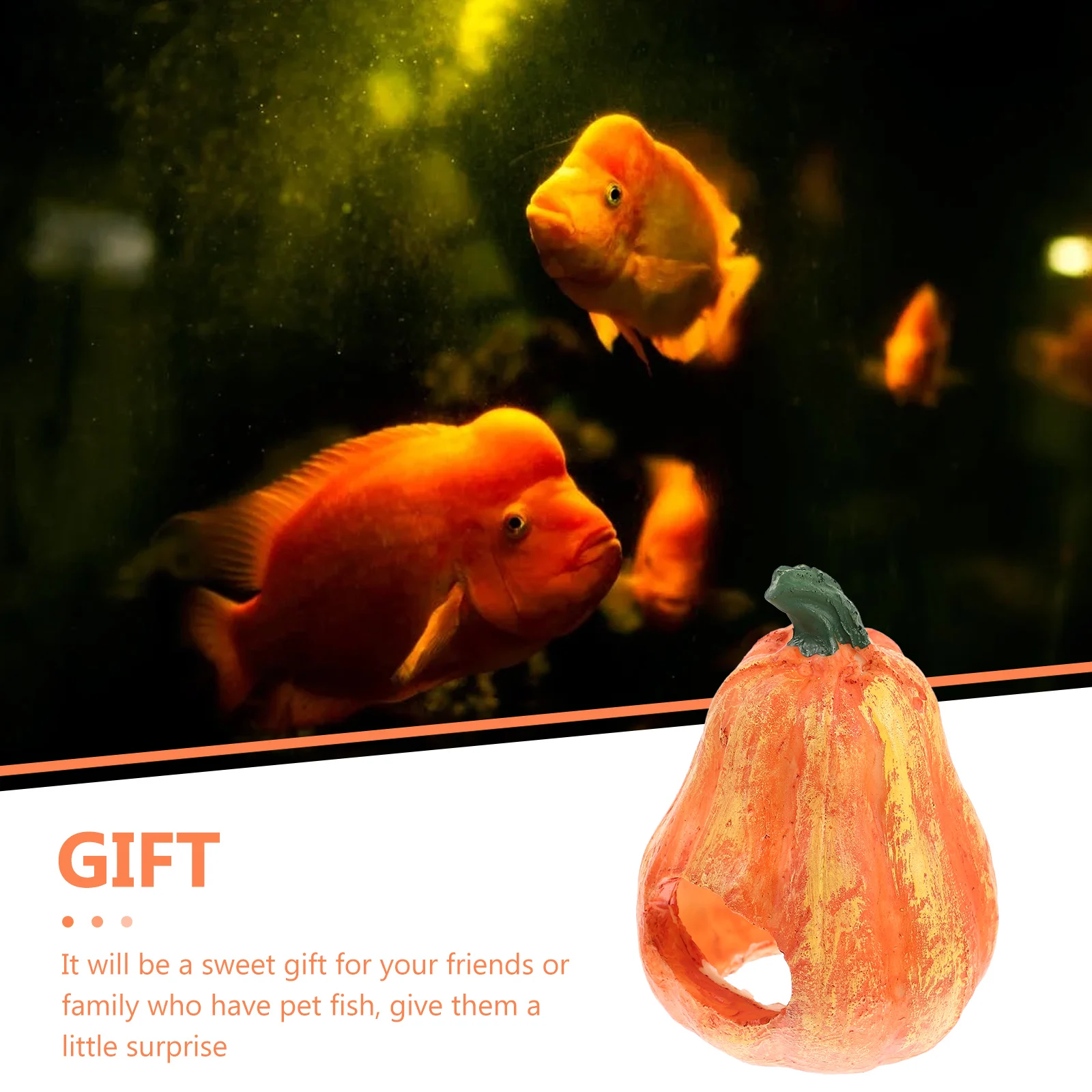 

Decorative Pumpkin Shaped Aquarium Cave Resin Fish Tank Shelter Unique Chic Wear-Resistant Pet Accessory Lovely Gift