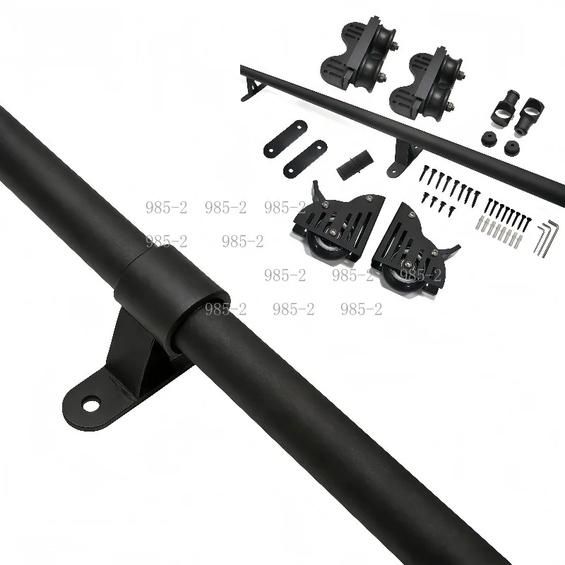 Black Track Kit Brake Bottom Wheel Telescopic Top Roller Can Be Upright 2M 5m Sliding Library Ladder (No ladder)