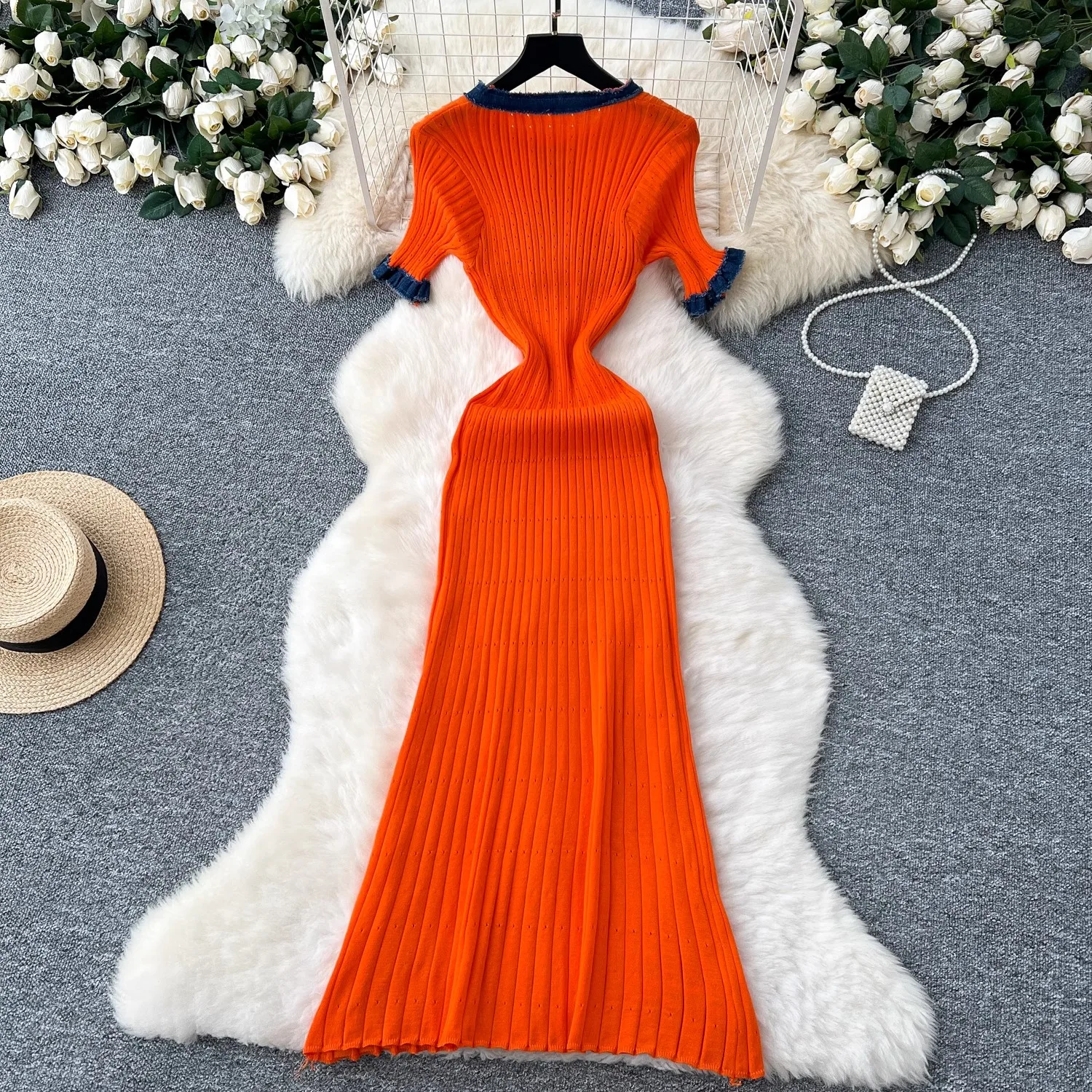 ralph lauren waffle knit maxi dress Ralph Lauren Polo Rowie Waffle Knit Floral Maxi Dress Size S/P Small l –  Afashionistastore main image 1
