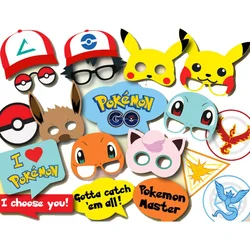 19pcs Pokemon Photo Photographic Party Props Birthday Raise Your Hand Photo Booth Japanese Anime Cosplay Toy Kid Christmas Gift