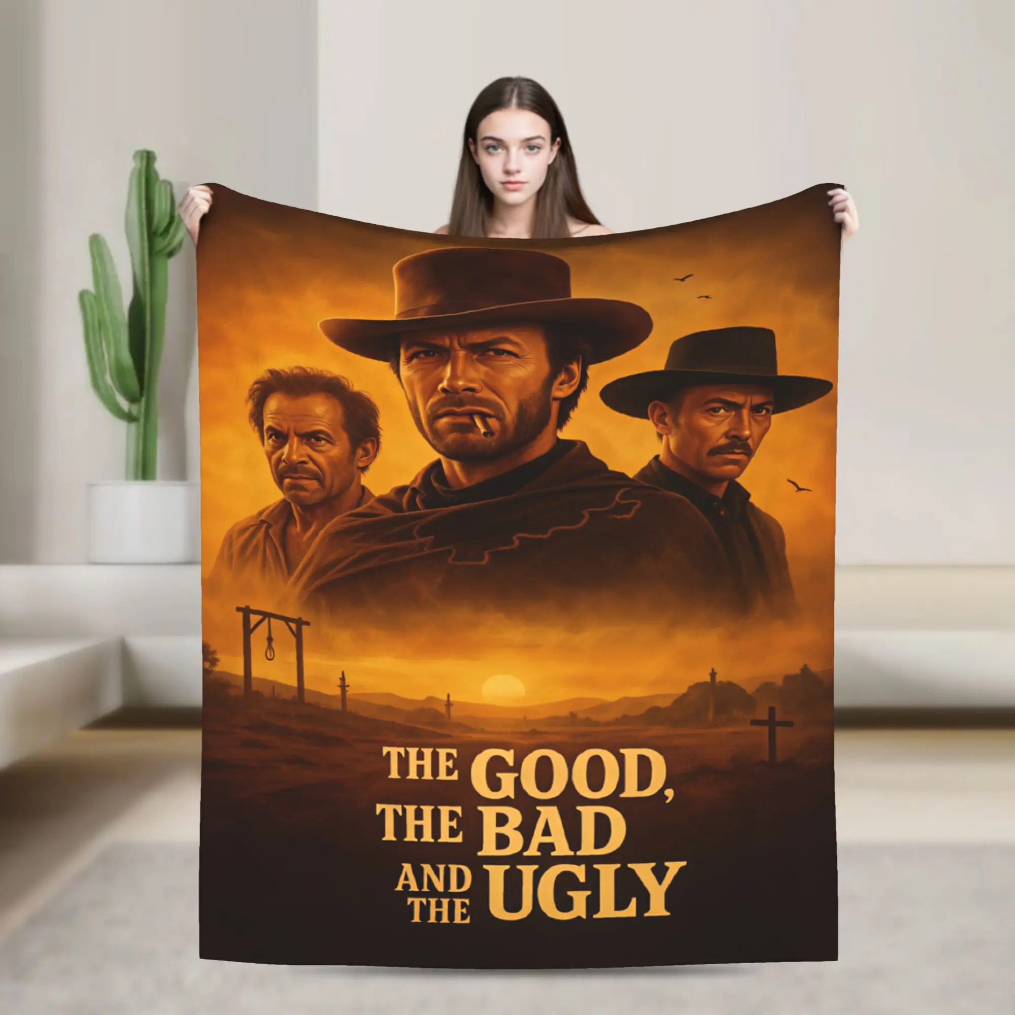 Movie The Good The Bad and The Ugly Clint Eastwood Film Blanket Soft Plush Bedding Throws Bedroom Flannel Bedspread Bed Cover