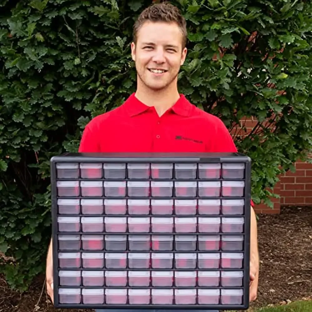 Armario de almacenamiento de plástico con 64 cajones, organización de garaje, caja de herramientas para profesores, organizador de maquillaje Lego, artesanía, álbum de recortes, aula, hogar