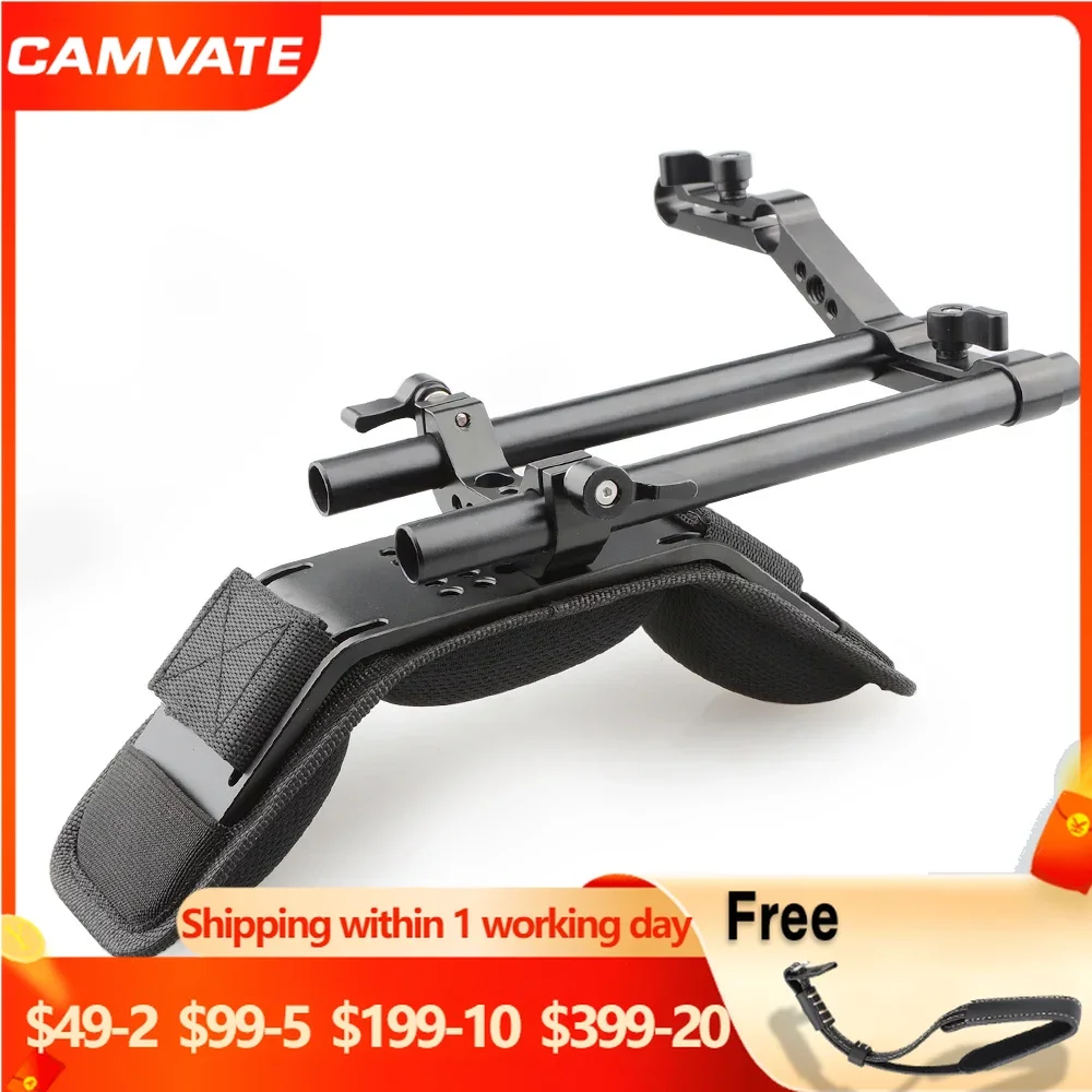 CAMVATE-Kit de montaje de hombro para cámara, sistema de soporte de cámara DSLR/DV, con hombrera de espuma y riel de bloque de riel en forma de Z