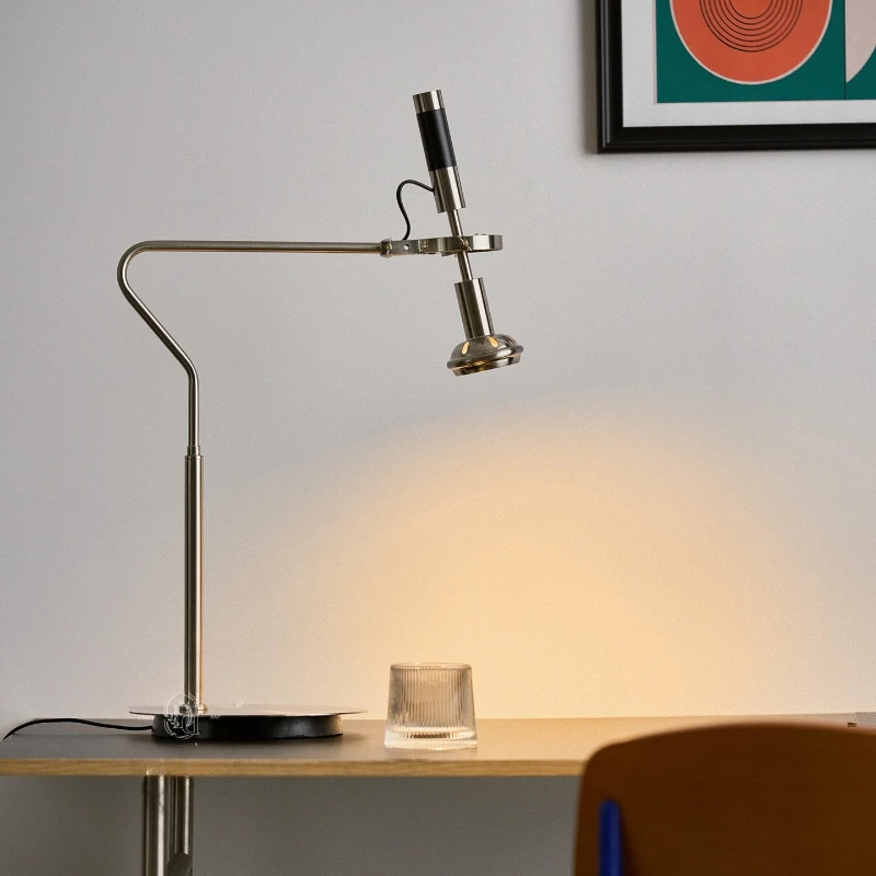 

American Minimalist Wrought Iron Adjustable Angle Table Lamps Push-button Switch Living Room Bedroom Study Restaurant Desk Light