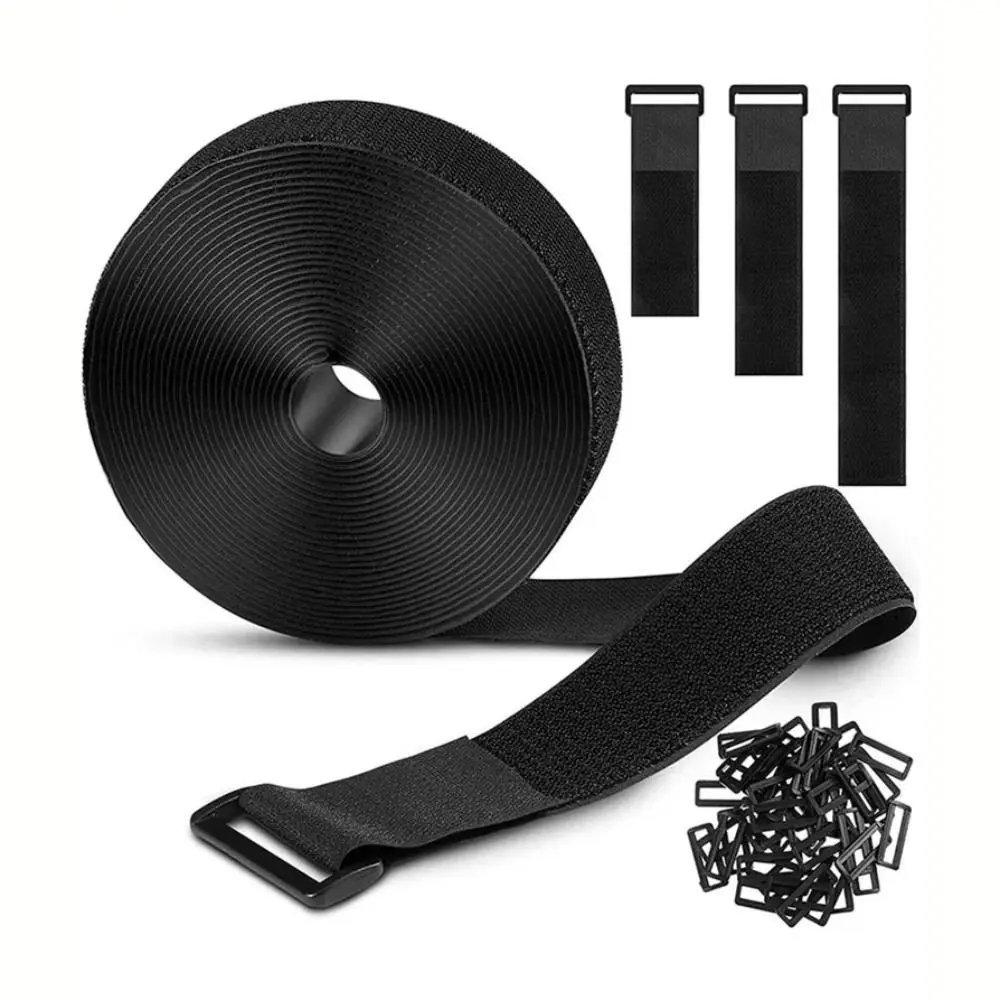 Nylon Material Hook Loop Straps Reusable With Buckles Adjustable Fastening Straps Free Cut Length Adjustable Cord Straps