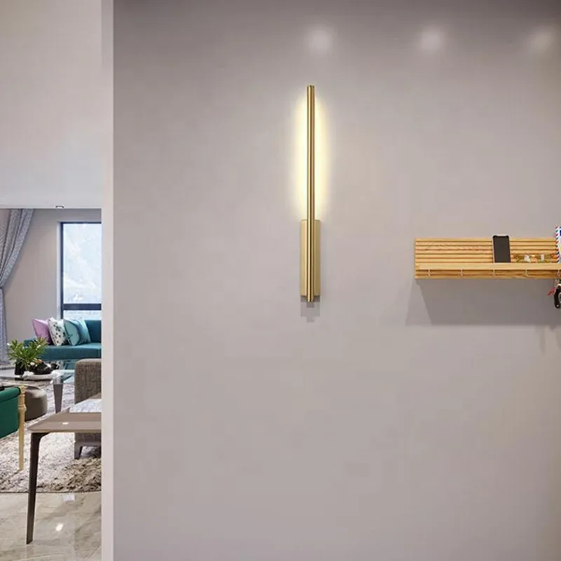 

Modern Simple Creative Headboard Line Wall Lamp Nordic American Bedroom Corridor Wall Lamp Bathroom Mirror Front Light