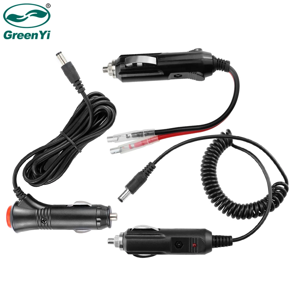 GreenYi Cigarette Lighter Car Charger with 3 Meter Power Cord Plug for Connecting Car Monitor to Provide Power