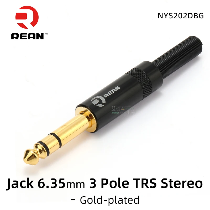 Conector 6,35mm TRS Stereo 1/4 Rean