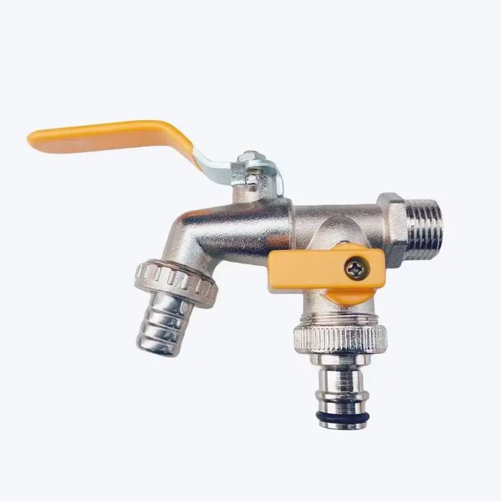 

1/2 Inch Inlet Washing Machine Outlet Faucet Zinc Alloy Dual Outlet Double Valve Faucet Rust-Proof 90 Degree Valve
