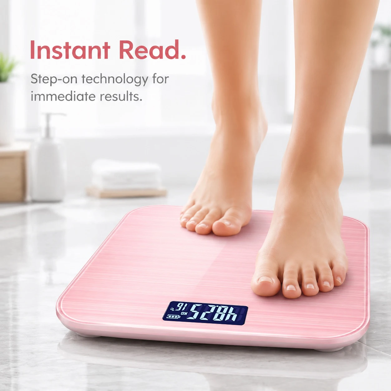 Digital Bathroom Scale High Precision Tempered Glass Display_voghion.com