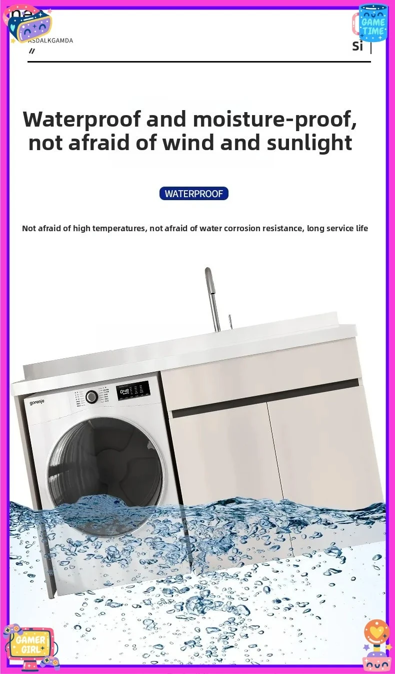 O3-Laundry Cabinet Combination Honeycomb Aluminum Washbasin Wash Table Bathroom Cabinet Mirror Cabinet