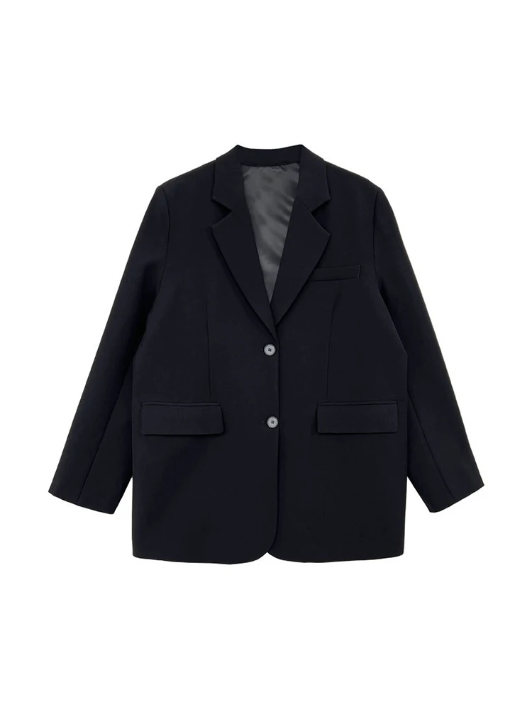 FANAN オフィスレディバックスリットデザインブレザー女性のためのシングルブレストソリッドフィット女性コートエレガントなジャケット 2025 秋の新