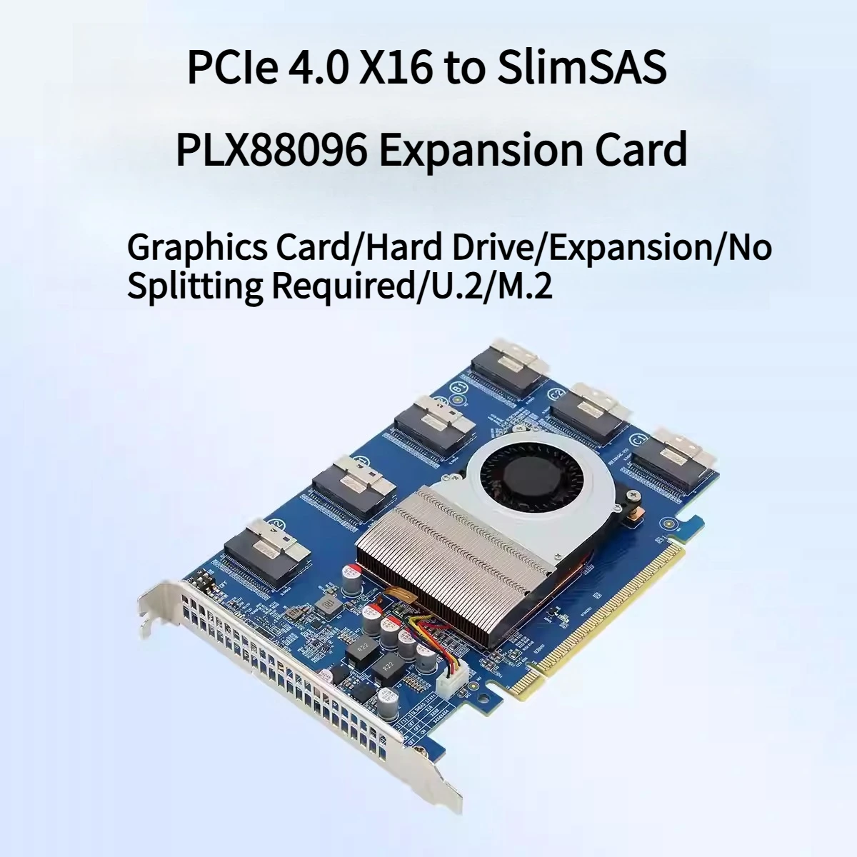 Плата расширения PLX88096 PCIe 4.0X16 Внешний графический жесткий диск 8654 Интерфейс без разделения Поддержка X16/X8/X4 для графического процессора SSD U.2/M.2