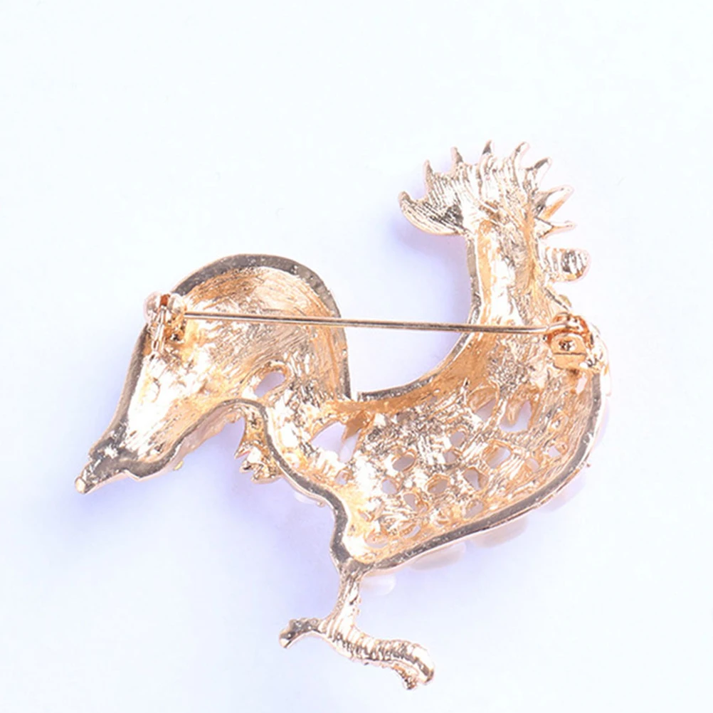 

2PCS Cat's Eye Brooch Chicken Pins Funny Enamel Thanksgiving Corsage Vintage Rooster Jewelry Alloy Durable Matching Clothes