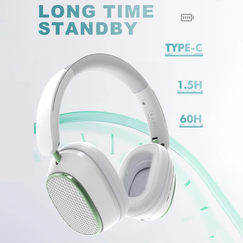 New M12 ANC active noise reduction Wireless Bluetooth Headphones Detachable HD Mic HiFi sound quality Music Game Headset