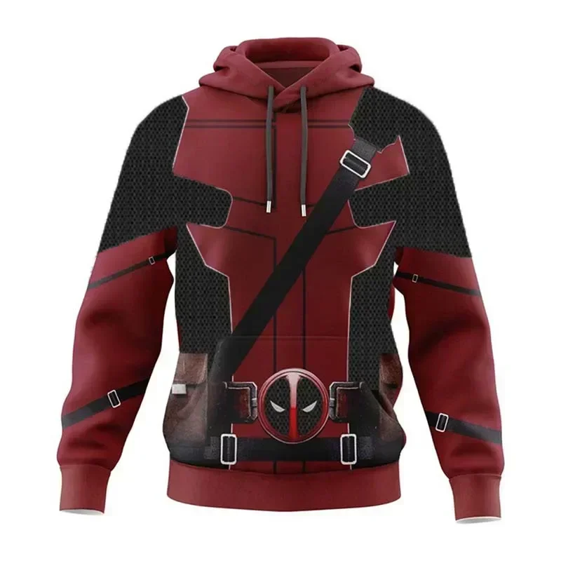 3D Print Halloween Carnival Pullover Deadpool Wolverine felpe con cappuccio per adulti supereroe Cosplay Costume felpa giacca con cerniera
